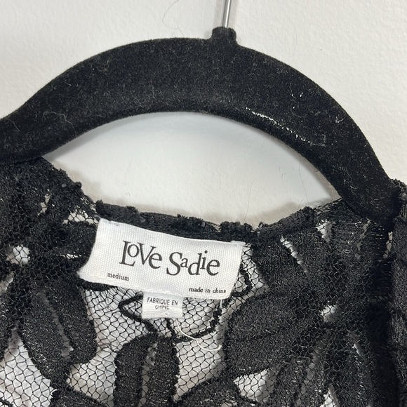 Love Sadie black open lace cardigan size Medium - Picture 3 of 4